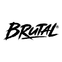 Brutal e-liquid logo in black, representing savagely sweet flavours with high VG for dense vapour clouds.