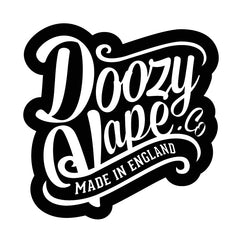 Doozy Vape Co logo, Made in England, showcasing premium e-liquid brand known for diverse and memorable flavors.