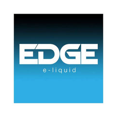 Edge e-liquids logo featuring bold text on a gradient blue background, representing a variety of flavor profiles for vapers.