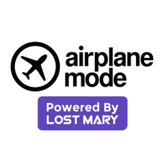 Airplane Mode logo powered by Lost Mary, featuring an airplane icon on a white background.