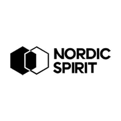Nordic Spirit logo in black and white, symbolizing balance and connection with nature.