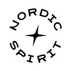 Nordic Spirit logo in black and white, symbolizing balance and connection with nature.