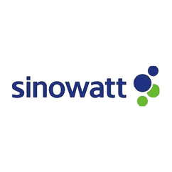 Sinowatt Batteries logo with blue and green design elements, suitable for rechargeable battery collection.