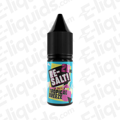 Tropical Breeze Nic Salt E-liquid by Re Salt in a 10ml bottle with 20mg nicotine strength.
