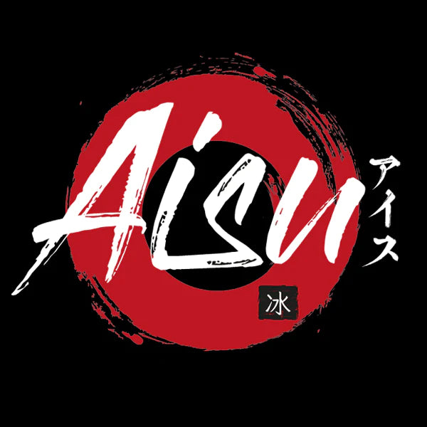 Aisu logo with Japanese characters and a red circle on a black background