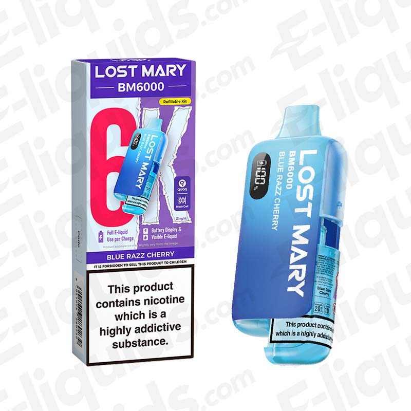 Lost Mary BM6000 Blue Razz Cherry Prefilled Pod Kit Lost Mary BM6000 Blue Razz Cherry Prefilled Pod Kit
