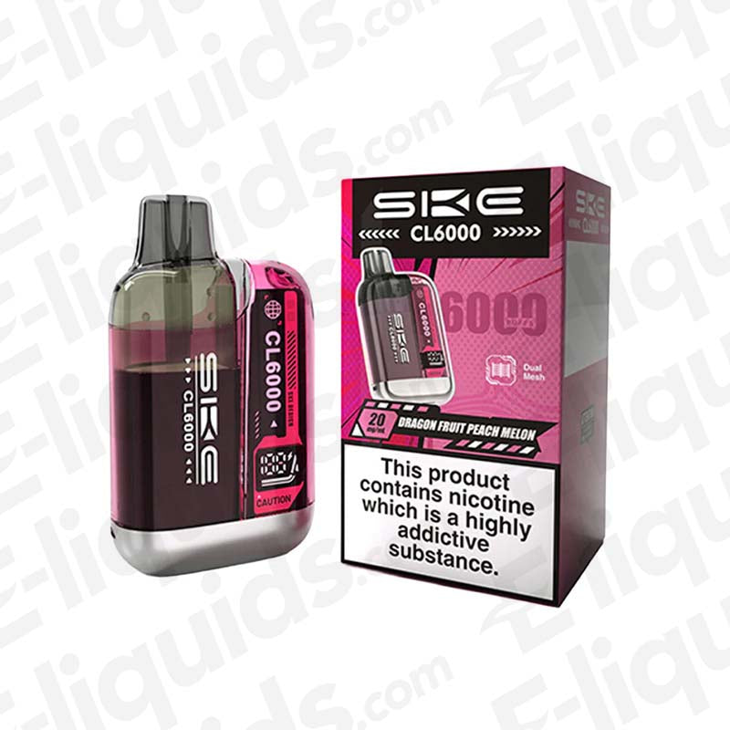 SKE Crystal CL6000 Dragon Fruit Peach Melon Prefilled Pod Kit SKE Crystal CL6000 Dragon Fruit Peach Melon Prefilled Pod Kit