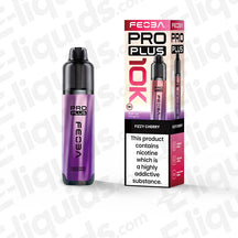 Feoba Pro Plus Fizzy Cherry Prefilled Pod Kit with effervescent Cherry soda flavour in red-purple and white packaging.