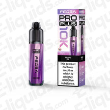 Feoba Pro Plus Grape Ice Prefilled Pod Kit with candy-like Grape and a crisp icy chill in purple and white packaging.