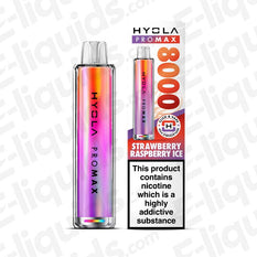 Hyola Pro Max 8000 Pod Kit, 8000 puffs, Strawberry Raspberry Ice, 20mg nicotine, compact vaping device, TPD compliant