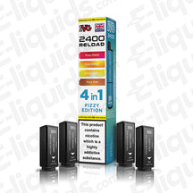IVG 2400 Reload Fizzy Edition 4-in-1 Prefilled Pods, 2400 Puffs, 20mg Strength, 2ml E-liquid with Mesh Coil, Pack of 4.