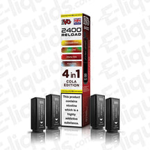 IVG 2400 4-in-1 Cola Edition Prefilled Pod with 2400 Puffs, 20mg Strength, and 2ml Capacity - 4 Pods Included.