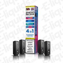 IVG 2400 4 In 1 Prefilled Pods - 2400 puffs, 20mg strength, 2ml capacity, includes blueberry flavors.