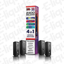 IVG 2400 4-in-1 Shisha Edition Prefilled Pods, 2400 puffs, 20mg nicotine, 2ml capacity, includes 4 pods - Mesh Coil technology.