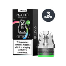 OXVA NeXlim 2ml 1.2Ohm Pod, Pack of 3, with Dual Mesh coil for enhanced flavor, top-filling, leak-proof design.