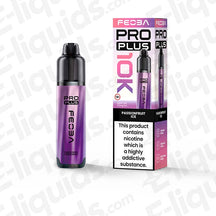 Feoba Pro Plus Passionfruit Ice Prefilled Pod Kit with sweet Passionfruit and an icy twist in purple-pink and white packaging.