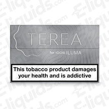 Silver TEREA Tobacco Sticks for IQOS ILUMA with warning label:
