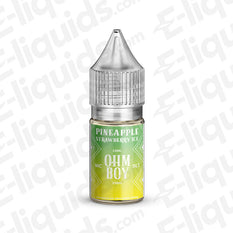 Pineapple Strawberry Ice Nic Salt E-liquid by Ohm Boy, featuring tropical flavors and menthol, 10ml bottle.