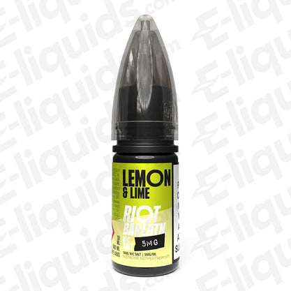 Lemon Lime Bar Edition Nic Salt e-liquid by Riot Squad in a 60ml bottle, featuring vibrant lemon and lime flavors.