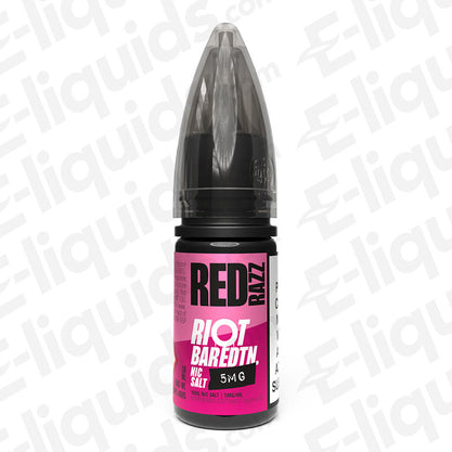 Red Razz Bar Edition Nic Salt by Riot Squad, featuring raspberry flavor and ice notes in a 50ml bottle.
