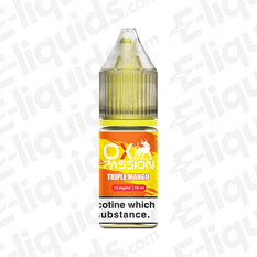 Triple Mango OX Passion Nic Salt E-liquid by OXVA - 10mg, tropical mango flavor, ideal for pod and pen-style vape kits