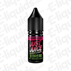 Just Juice Watermelon Cherry Mint Nic Salt E-liquid in a 10ml bottle with nicotine strengths.