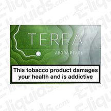 TEREA Abora Pearl Heated Tobacco Sticks packaging with health warning for IQOS Iluma device.