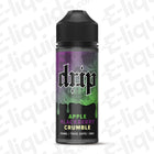 Apple Blackberry Crumble Shortfill E-liquid by Drip in a 100ml bottle with vibrant label design.