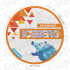 Araska Nicotine Pouches by Iceberg, featuring vibrant peach design and 20mg nicotine strength in a colorful package.