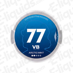 Arctic Mint 77 VB Edition Nicotine Pouches, 20 pouches per can, available in 5.2mg or 10.4mg strength.