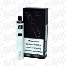 Aspire PockeX AIO vape kit with nicotine warning and sleek design for beginner vapers.