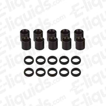 Aspire Pockex Vape Drip Tips Pack of 10 compatible with Pockex Vape Kits, shown in black with multiple pieces arranged.