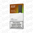 JUUL V2 Autumn Tobacco 2-Pack Pods with 18mg nicotine, compatible with JUUL2 Device, featuring earthy tobacco and citrus tones.