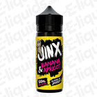 Banana & Apricot Shortfill E-liquid by Jinx, 100ml bottle, 70VG/30PG, bold design, ideal for sub-ohm vaping.
