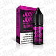 Berry Burst Nic Salt E-liquid by Just Juice - 10ml bottle and packaging featuring strawberry, blueberry, and blackberry flavors.