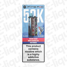 Pyne Pod Click 50K Berry Edition Prefilled Pod Kit in blue packaging and sweet Cherry flavour.