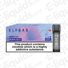Elf Bar ELFA Berry Jam Vape Pods packaging with nicotine warning, 2ml capacity, 20mg nic salt, mesh coil for enhanced flavour.