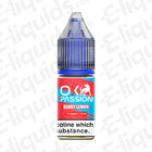 Berry Burst OX Passion Nic Salt E-liquid by OXVA bottle showing 10mg nicotine concentration.
