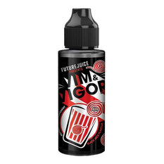 Black Jack Vim and Vigor Shortfill E-liquid by Future Juice in a 100ml bottle, featuring bold graphics and sweet flavor profile.