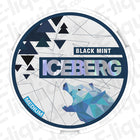Black Mint Nicotine Pouches by Iceberg, featuring a geometric design and refreshing mint flavor. 20mg nicotine strength.