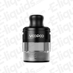 VooPoo PNP X DTL Vape Pod in black, featuring a transparent e-liquid capacity tank for enhanced vaping.