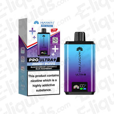 Hayati Pro Ultra 20mg Prefilled Pod Kit Blackcurrant Cotton K and Blue Raspberry