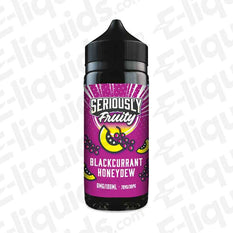 Blackcurrant Honeydew Seriously Fruity Shortfill E-liquid by Doozy Vape Co on a white background, 100ml bottle, 70VG/30PG.