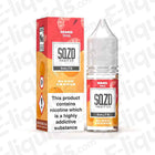 Blood Orange Nic Salt E-liquid by SQZD Fruit Co, 10ml bottle, featuring blood orange and raspberry flavors, 10mg nicotine strength.