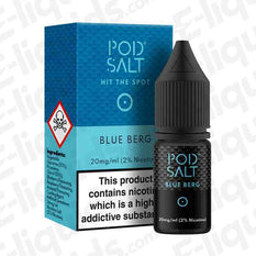 Blue Berg Nic Salt E-liquid by Pod Salt in 20mg/ml strength with blueberry and menthol flavors.