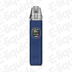 OXVA Xlim Pro 2 Blue Python Pod Kit with 1300mAh battery and fast USB-C charging, featuring sleek 3D curves for comfort.