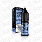 Blue Raspberry 50/50 E-liquid by Just Juice in 10ml bottle, featuring sweet and tangy fruit flavours for easy vaping.