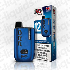 IVG Pro 6000 Blue Raspberry Ice disposable vape with vibrant LED display and compact design.