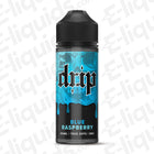 Blue Raspberry Shortfill E-liquid by Drip, 100ml bottle, perfect for vaping enthusiasts.