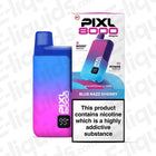 PIXL 8000 Blue Razz Cherry Prefilled Vape Kit with packaging, featuring 10ml + 2ml tanks, meshed coil, 20mg nicotine, 8000 puffs.